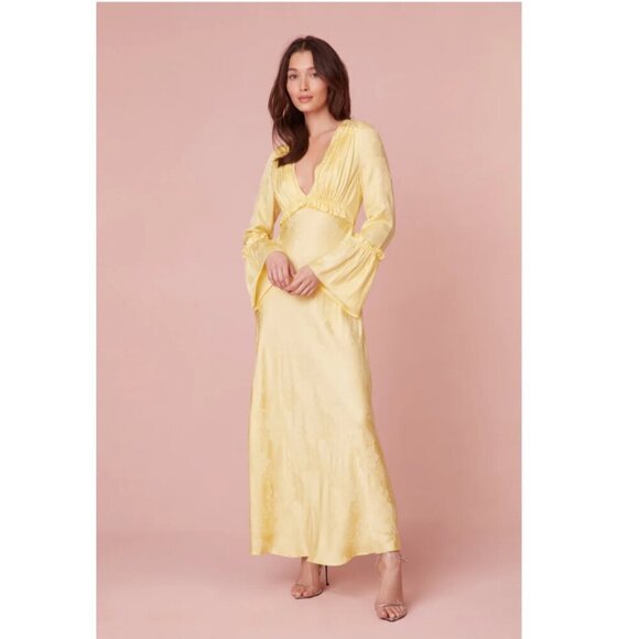 NWT LoveShackFancy Kalona Silk Jacquard Maxi Dress - Picture 2 of 14